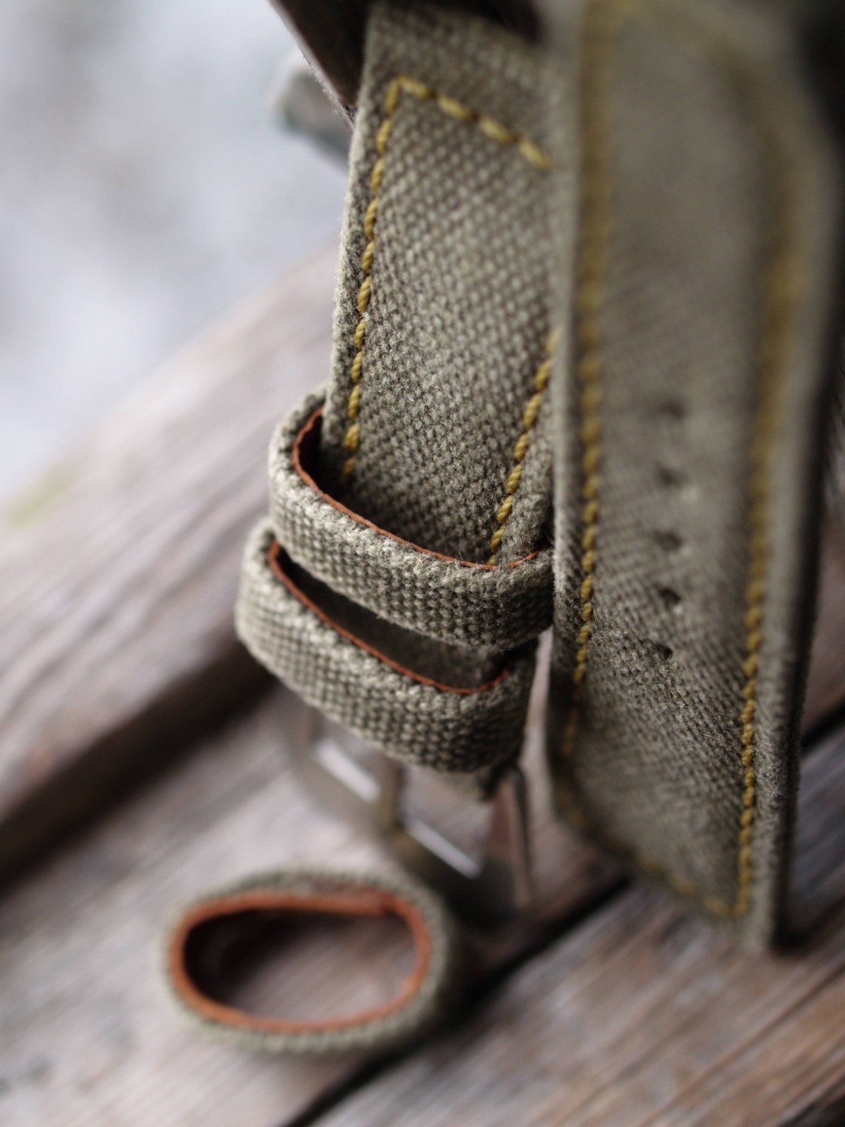 26 mm rugged handcrafted canvas watch strap Olive Green *Ready-Made *US-DutyPaid