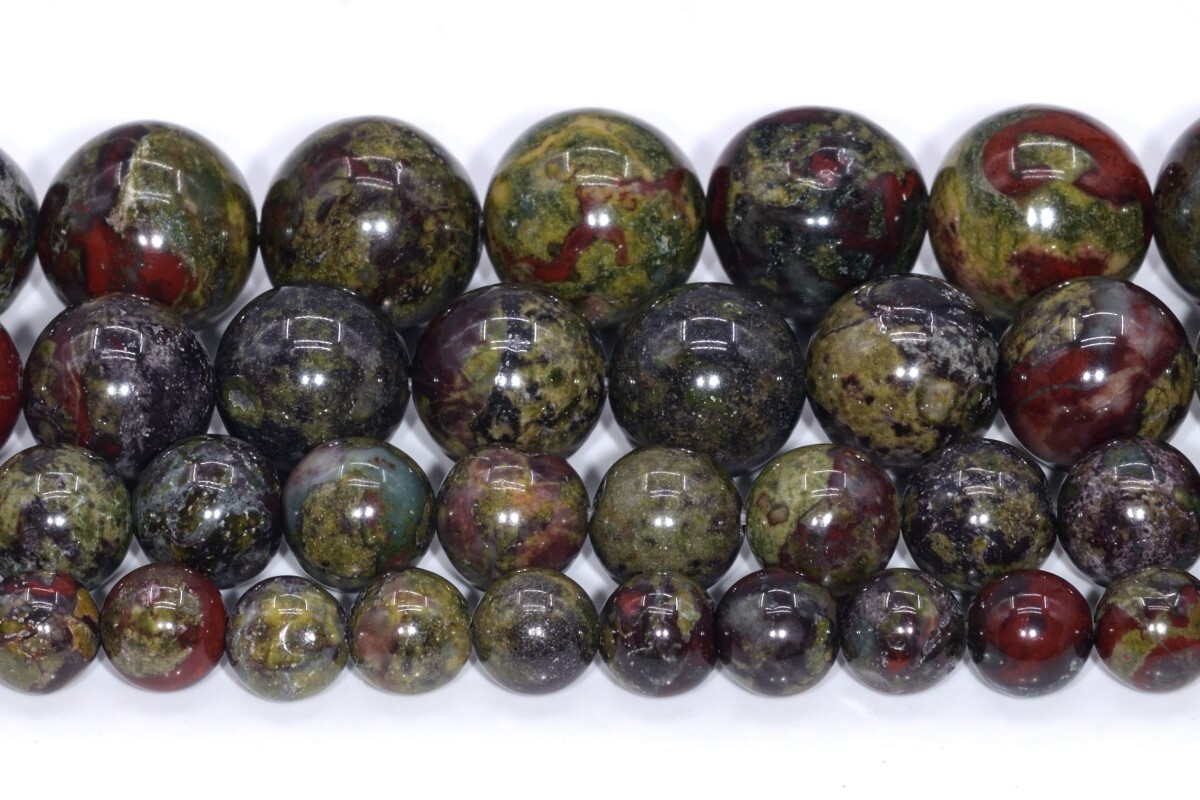 Natural Dragon Blood Jasper Beads Grade AAA Round Loose Beads 3/4/6/8-9/10-11MM