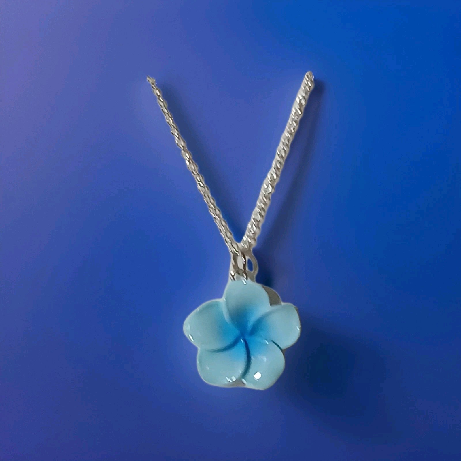 Blue Hawaiian Flower Necklace