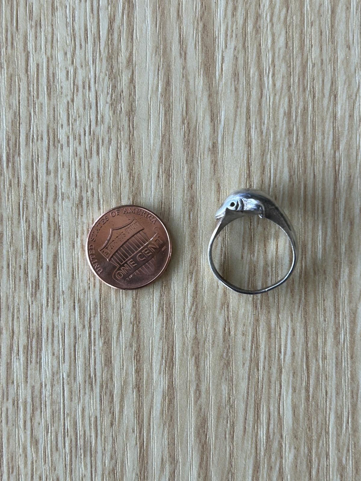 Vintage 925 Sterling Silver Dolphin Wrap Tail Ring Size 7 Unique Animal Jewelry