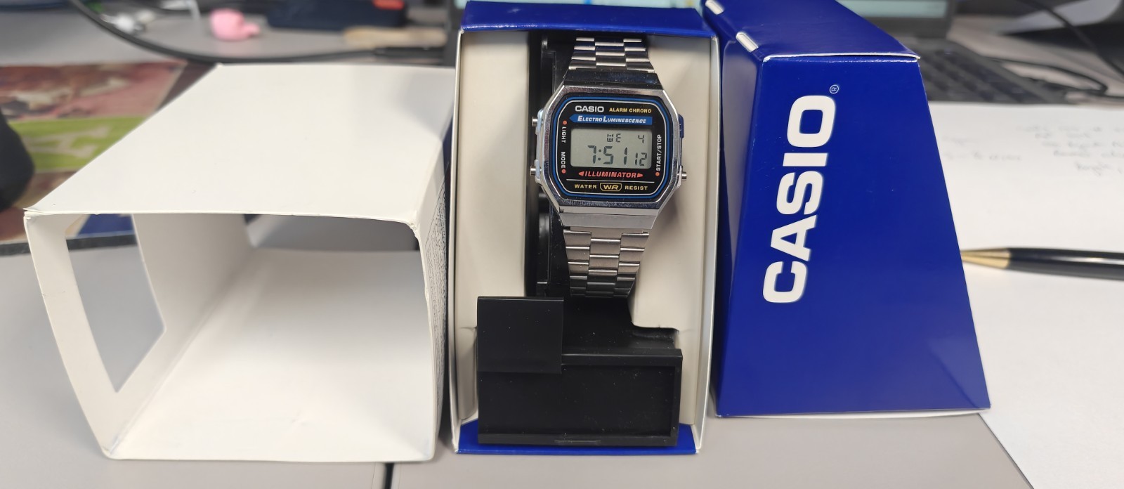 Casio A-168WA-1 Men’s Digital Watch Stainless Steel Band Alarm Stopwatch New