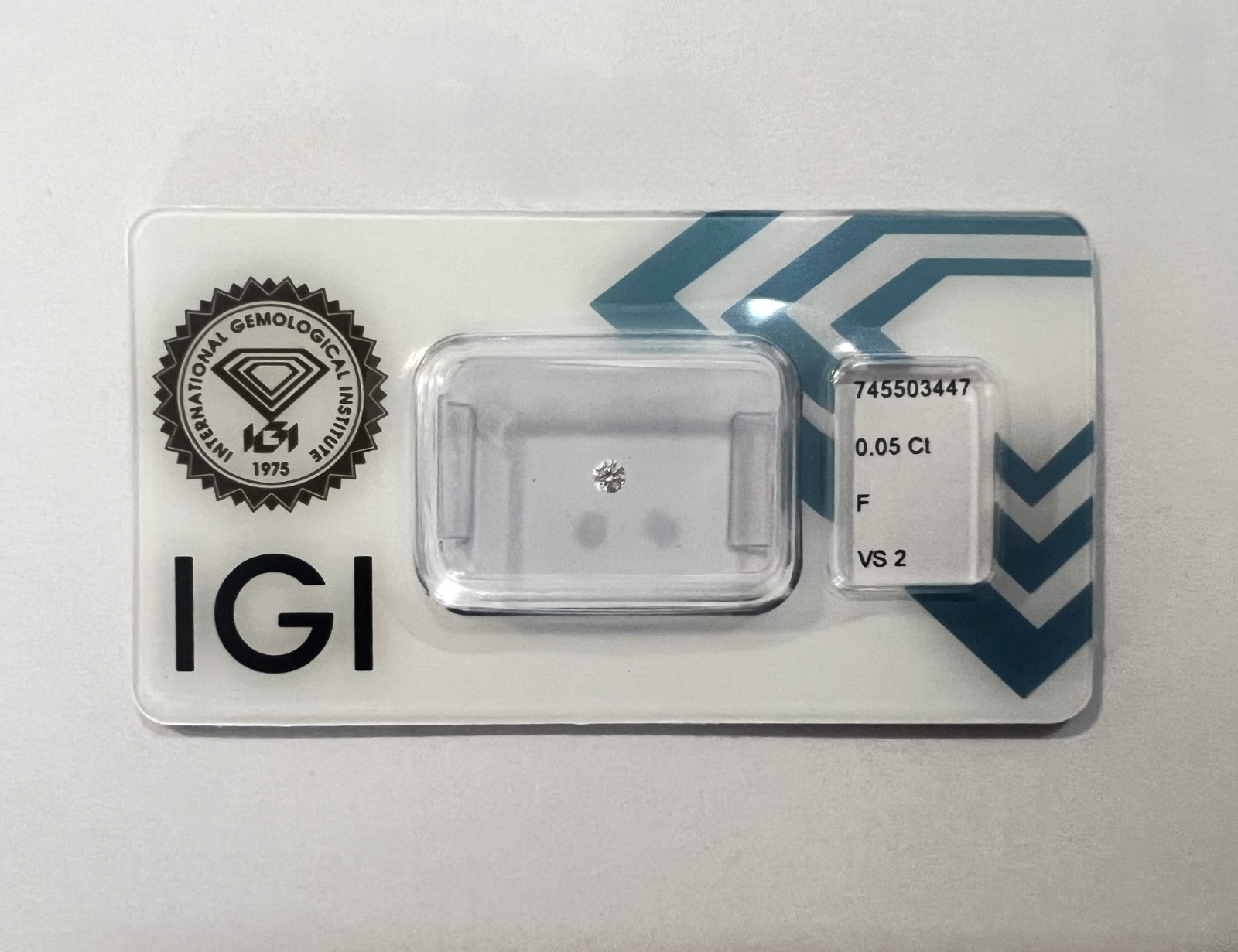 0.05 CT H Color VVS2 Clarity Natural DIAMOND IGI Certified & Sealed