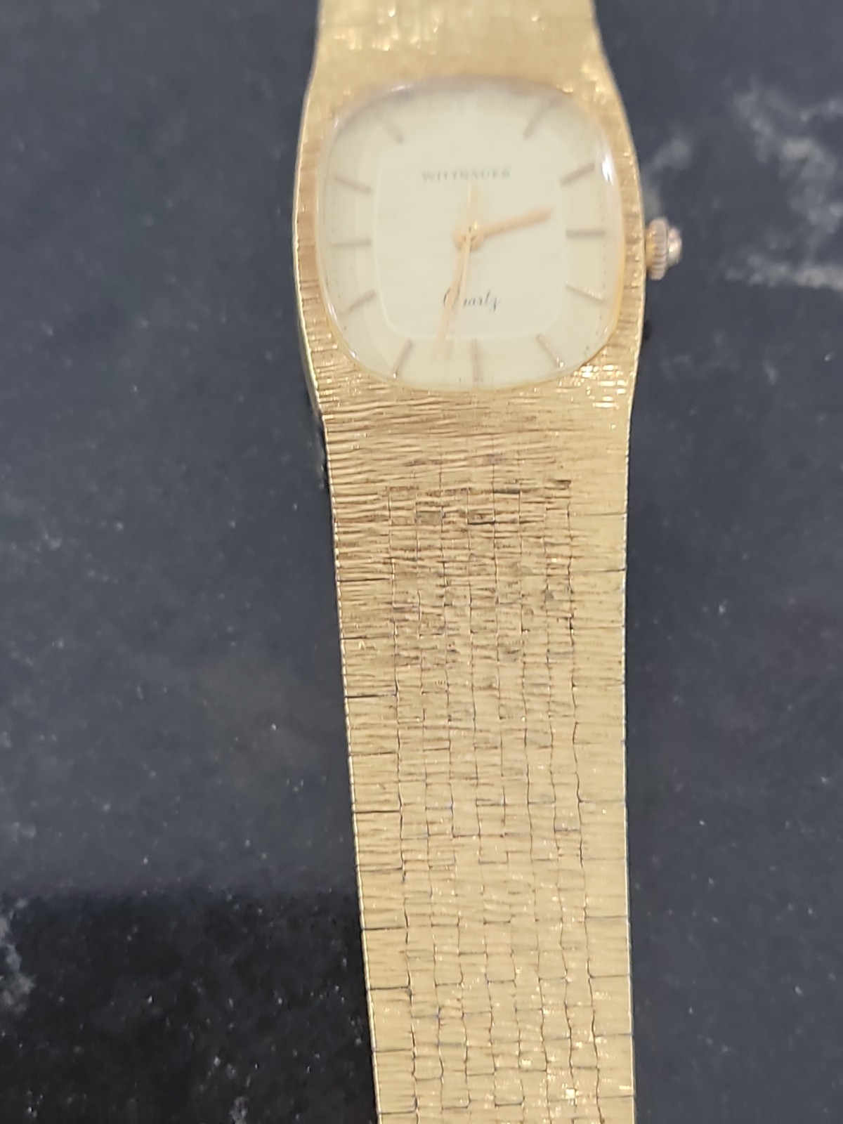 Vintage Men’s Wittnauer Integrated Bracelet Gold Quartz Watch New Battery
