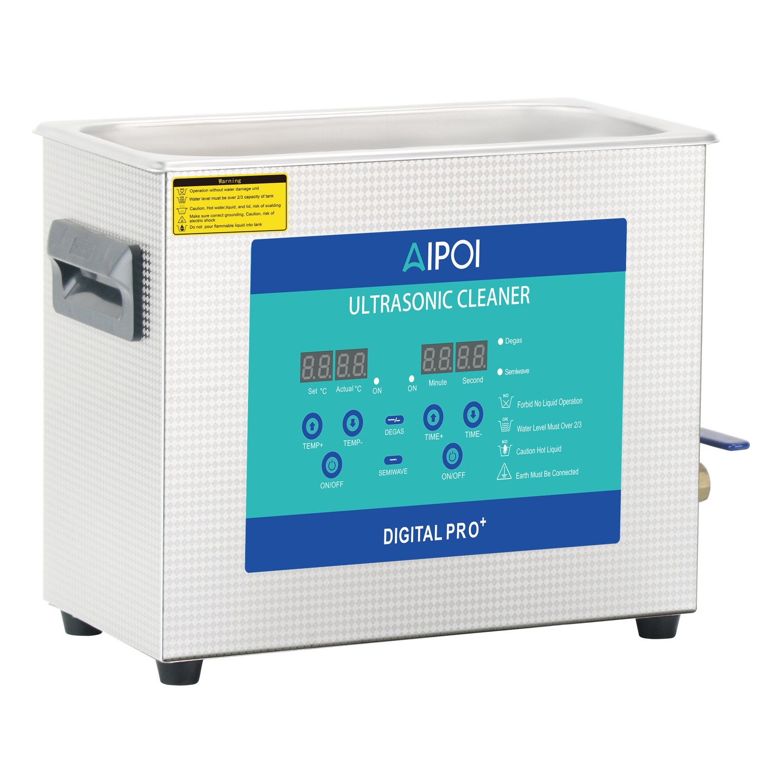 AIPOI 6.5L Ultrasonic Cleaner with Heater Timer & Basket Digital Sonic Machine