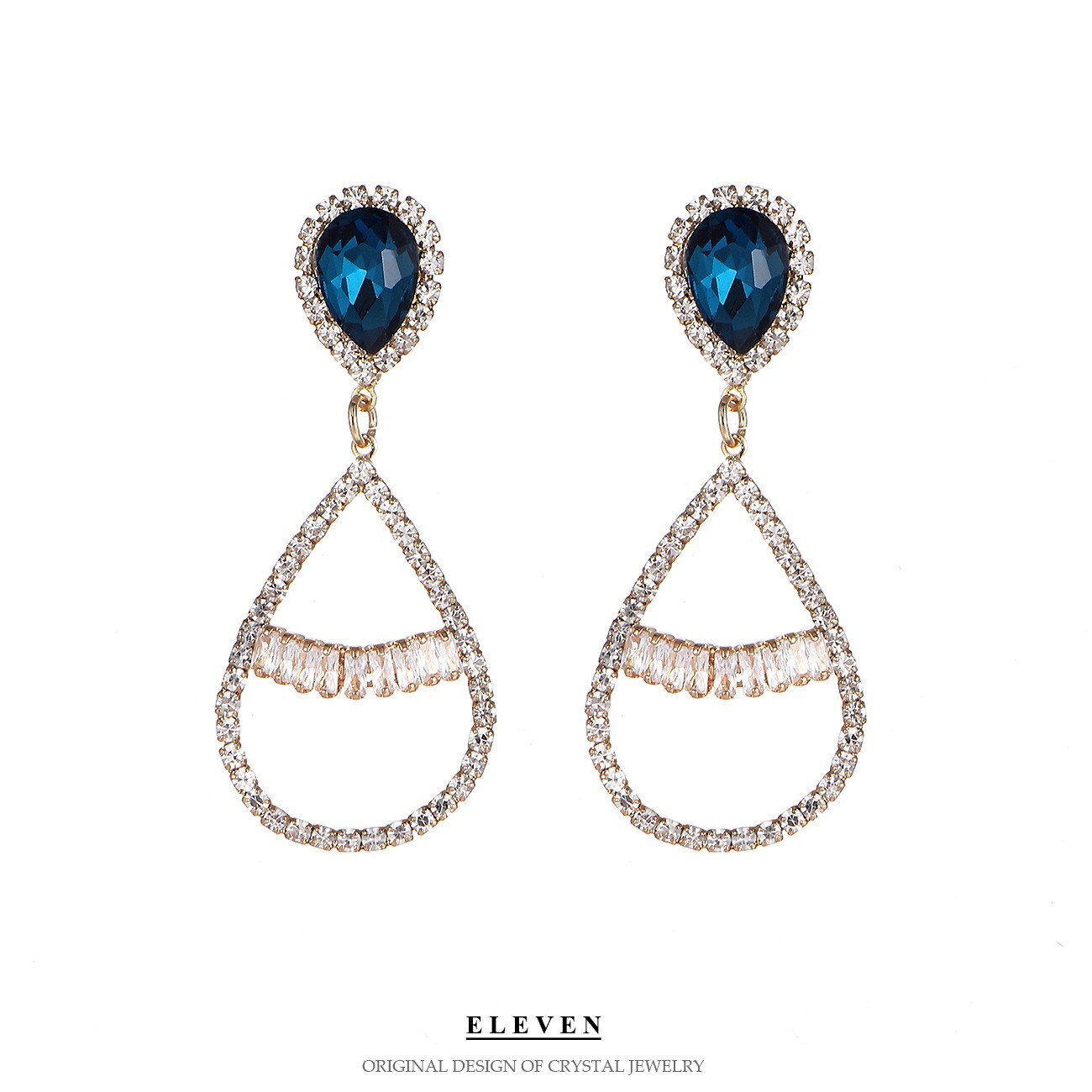 Fashion commuter elegant high-end drop earrings star street fashion rhinestones