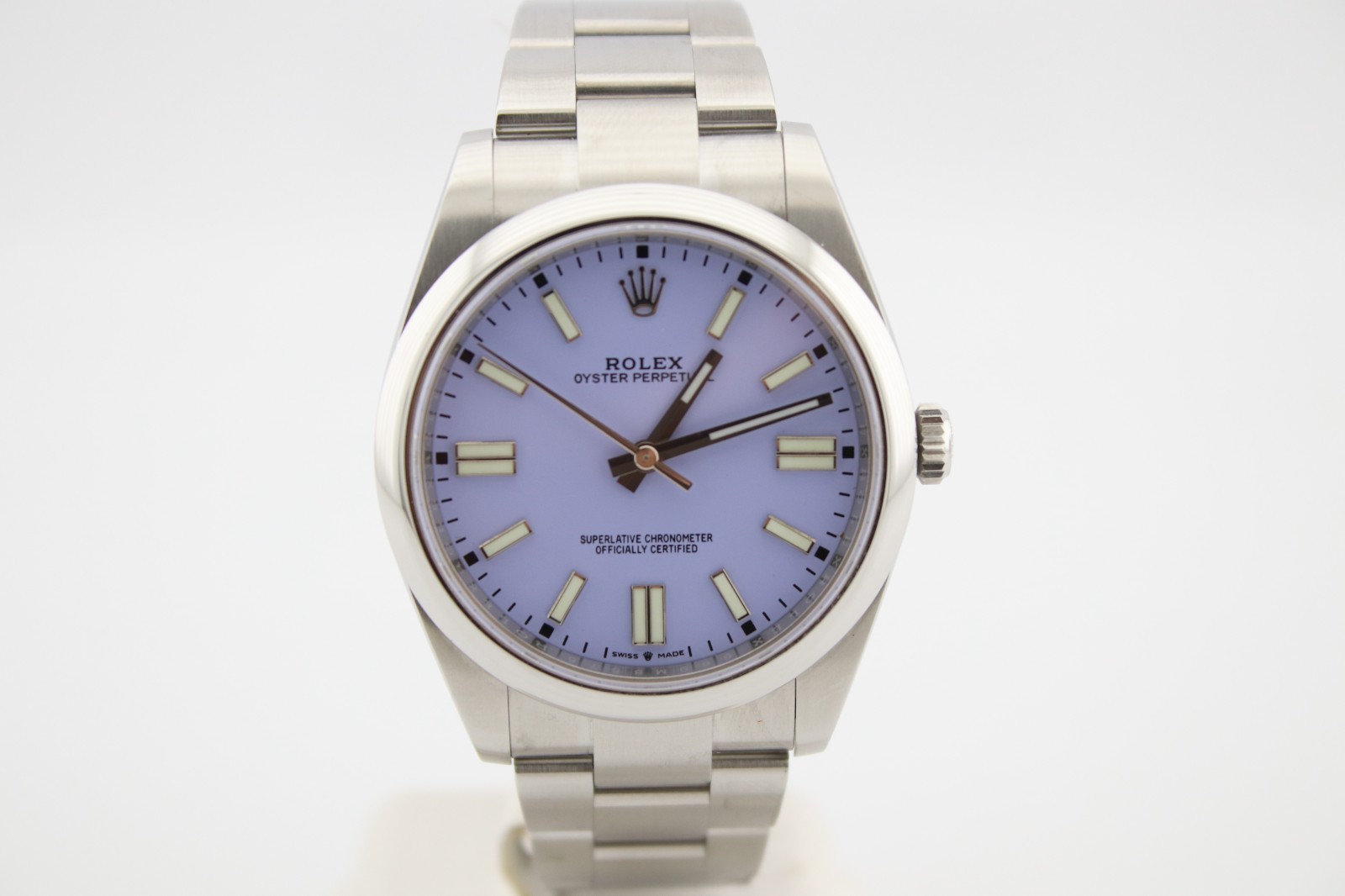 Rolex 124300 Oyster Perpetual 41mm Custom Lavender Dial Box and Papers
