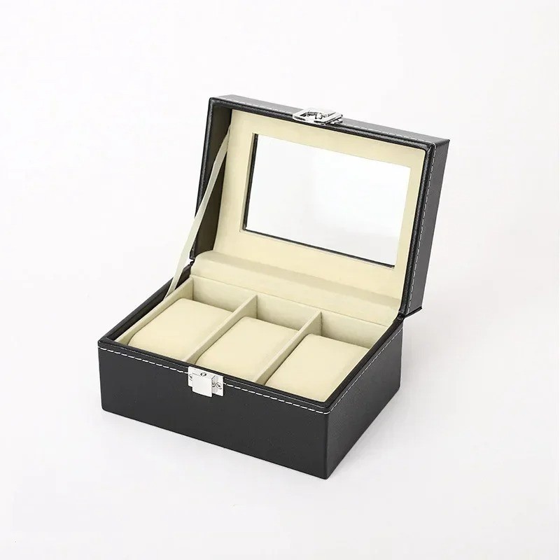 15 Slots PU Leather Wrist Watch Display Box Storage Holder Organizer Case A++