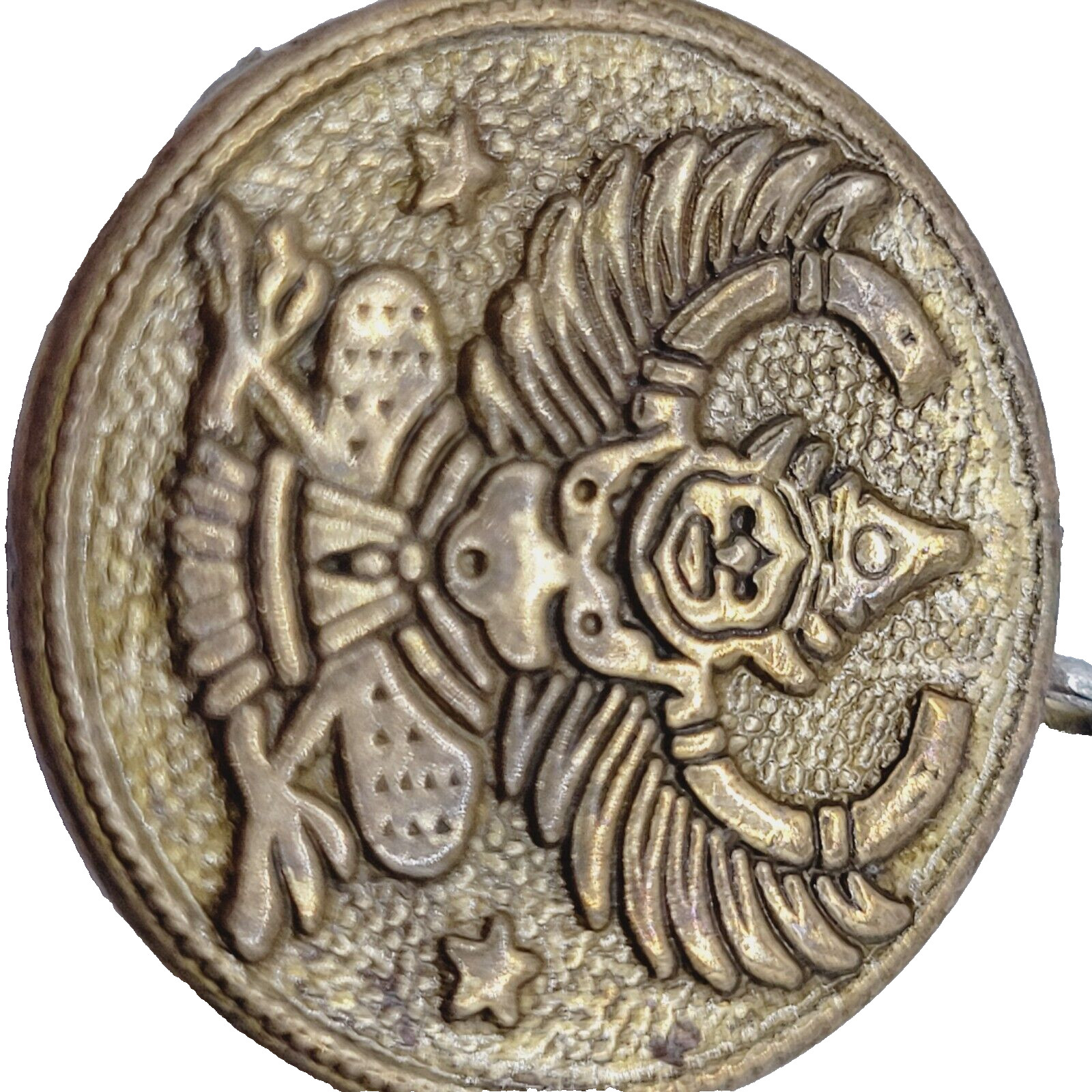 Tibetan Copper Garuda Amulet Pendant Buddhist Phaya Krut Talisman Button Pendant
