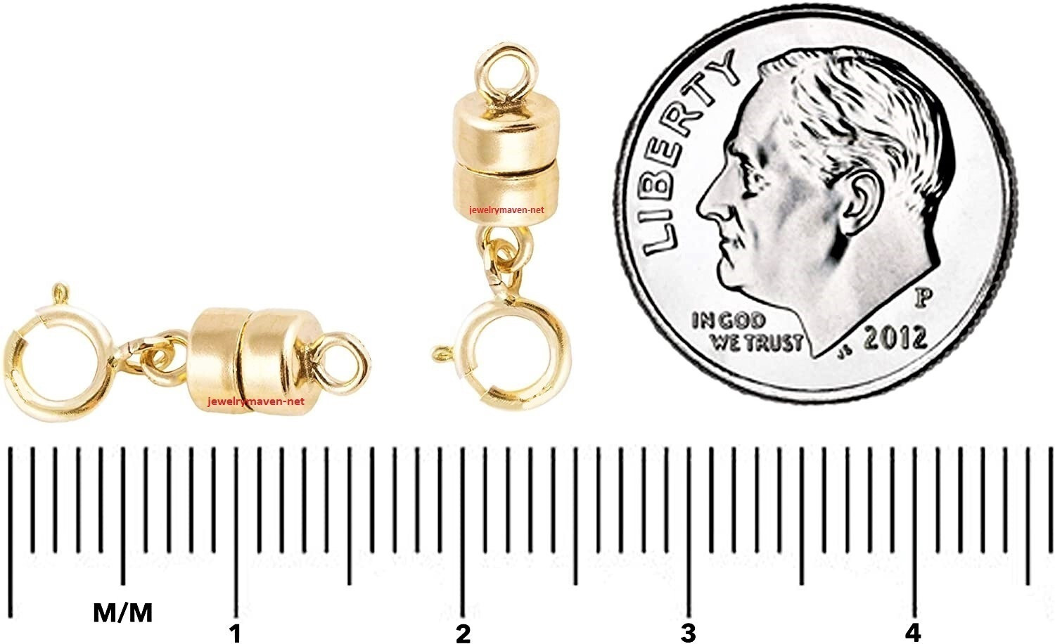 (3) 4.5mm TINY 14k Rose GOLD FILLED MAGNETIC CLASP 1/2″ Extender 5mm spring ring