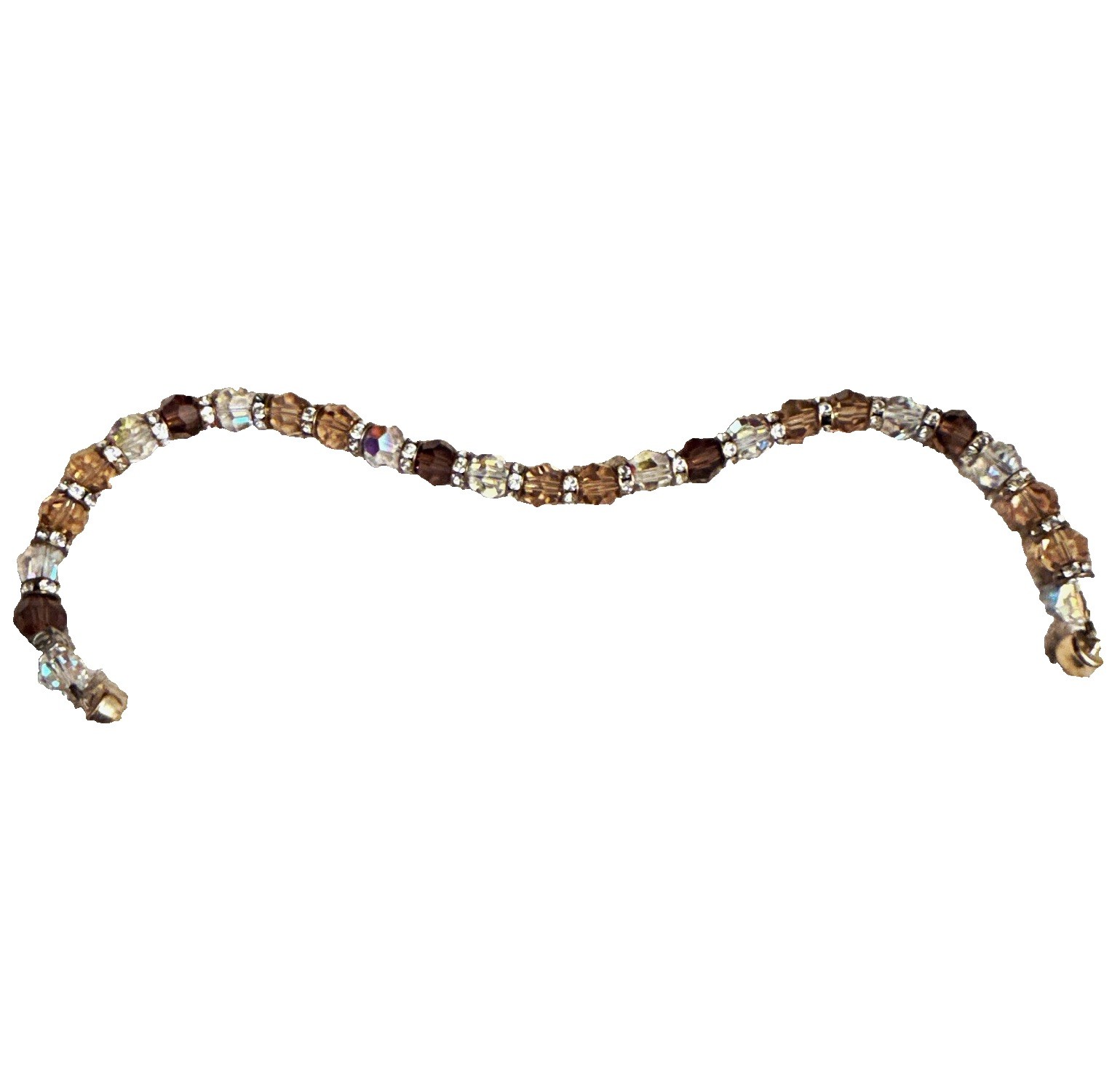 Stackable Beaded Anklet ￼Multicolor Round Crystal Glass Beads