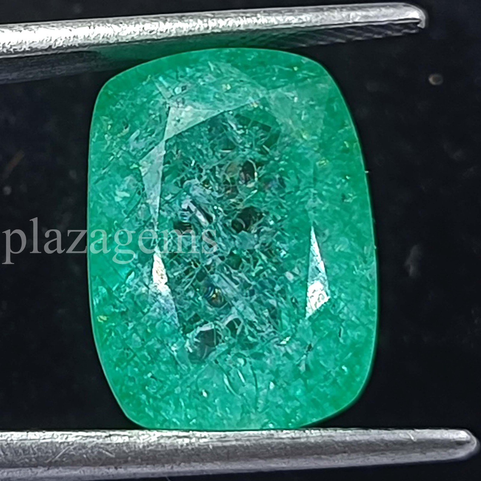 15 Ct Natural Colombian Emerald | Cushion Cut EGL Certified Green Gemstone 5ARQ