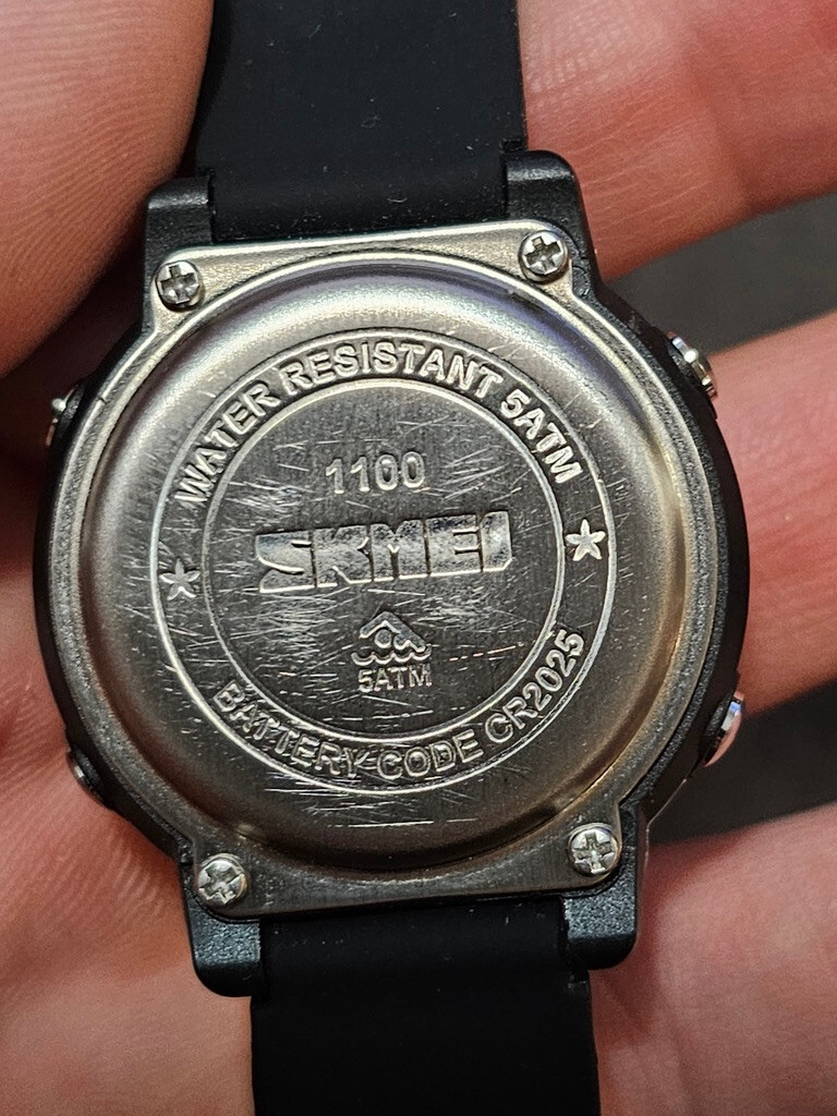 SKMEI Black Digital Watch Water Resistant Stopwatch Alarm. MODEL 1100
