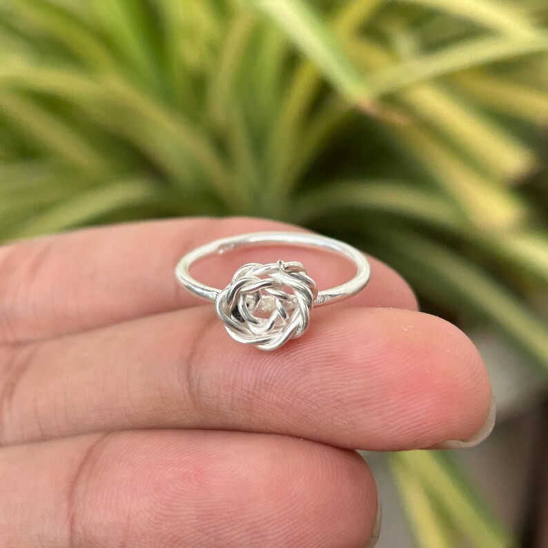925 Sterling Silver Love Knot Ring Handmade Symbolic Friendship Jewelry