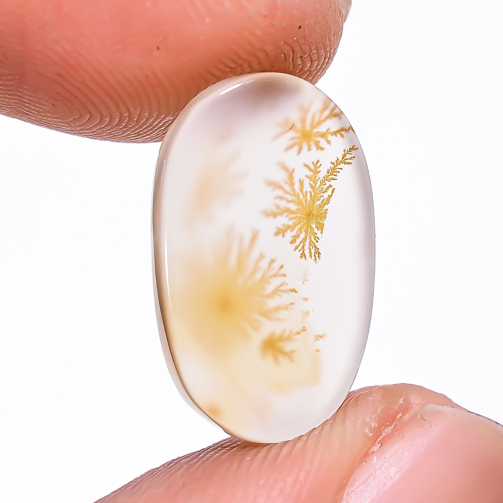 Genuine Scenic Dendritic Agate Oval Shape Cabochon 4.40 CTS 9X16X3mm stone BC-22