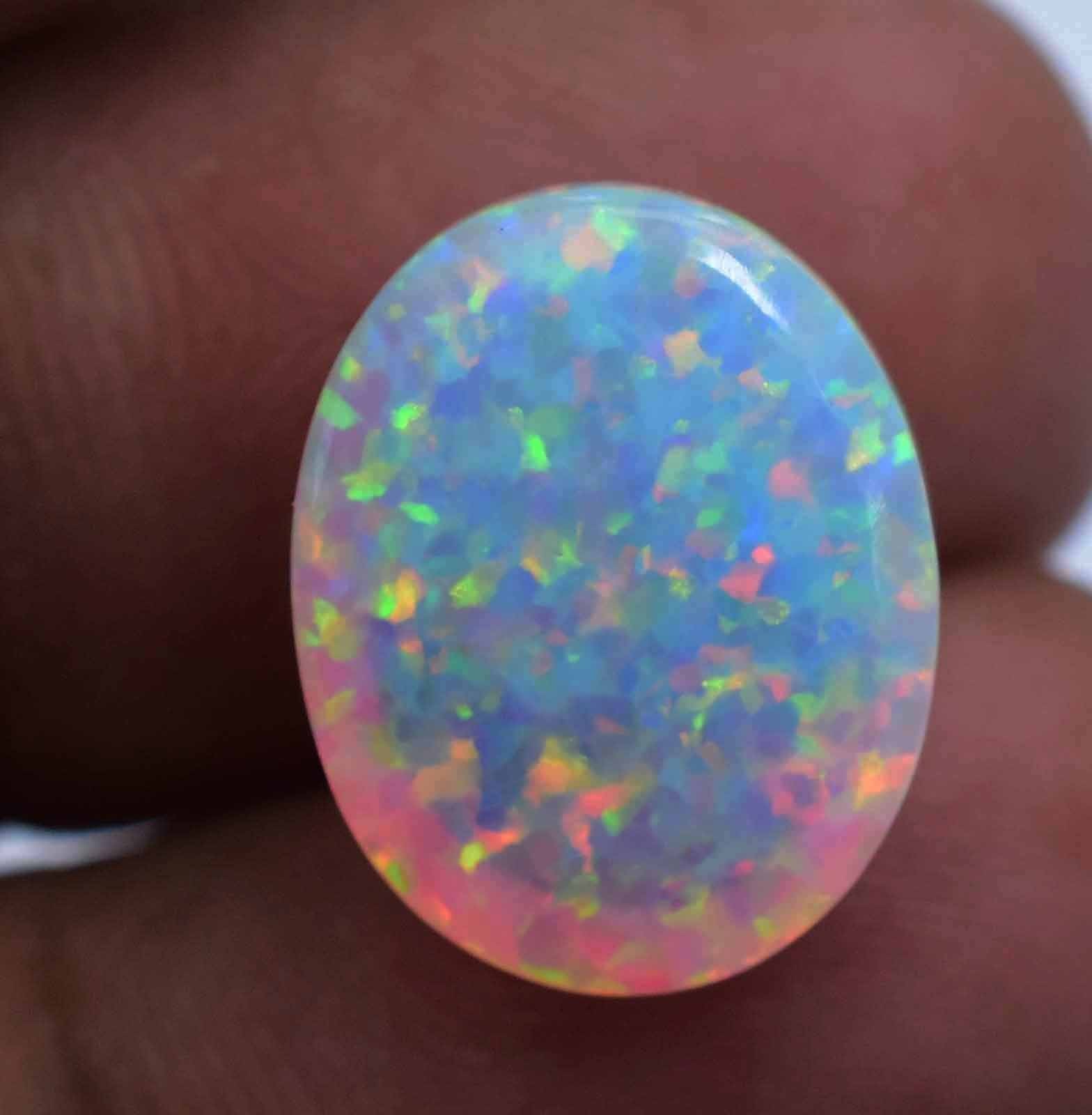 Natural Ethiopian Fire Opal 7.40 CT AGSL Certified Play Of Color Loose Gemstone