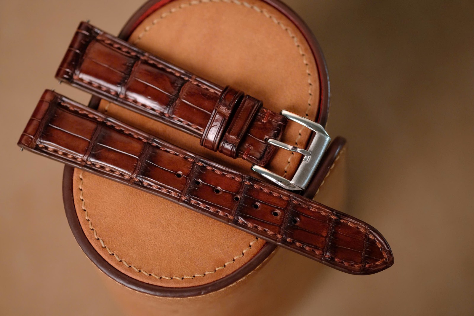 Handmade nice brown watch strap watch band size 19/16 – Custom size & length
