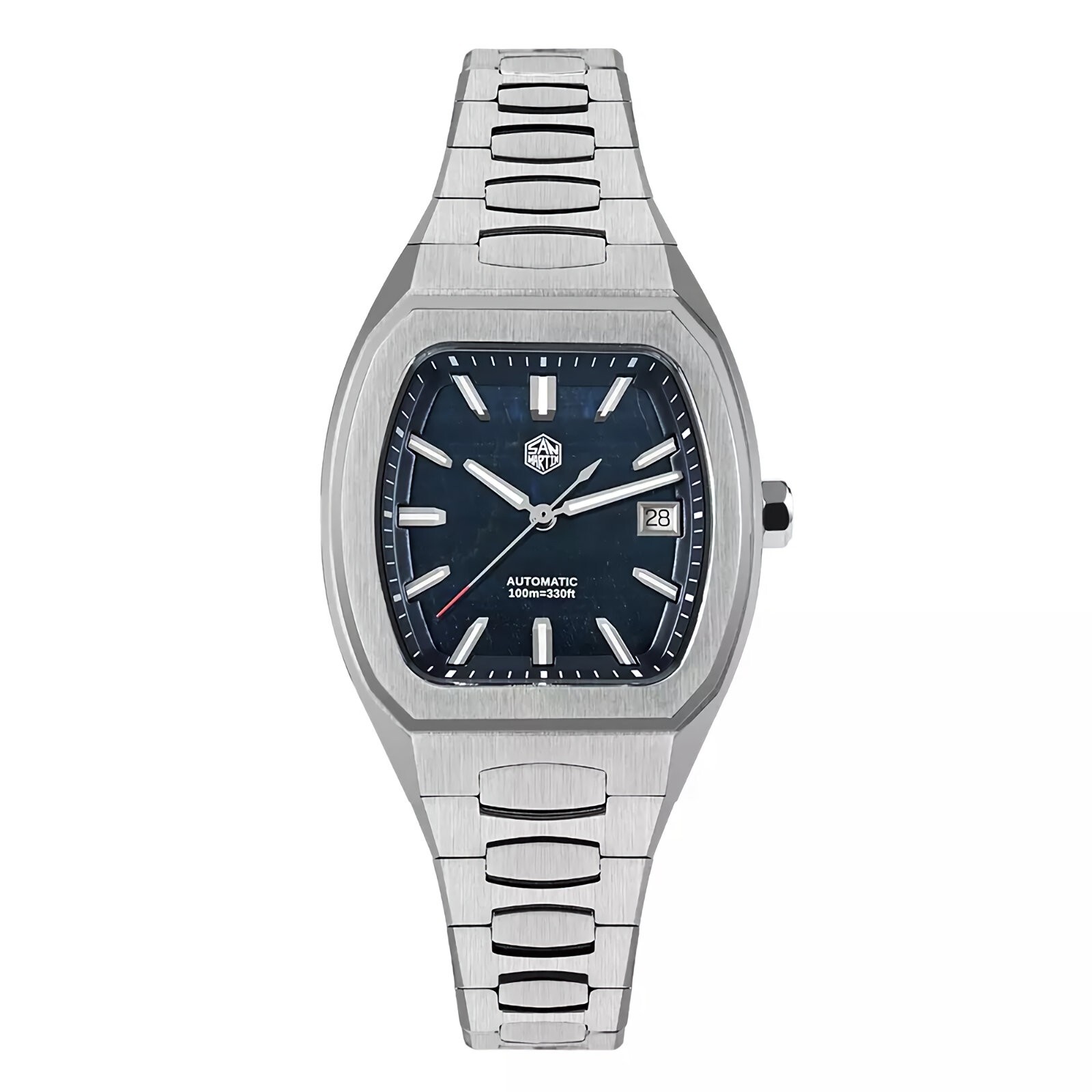 SAN MARTIN SN0145-G Automatic Stainless Steel 39.5mm Barrel Shape Case Men Watch