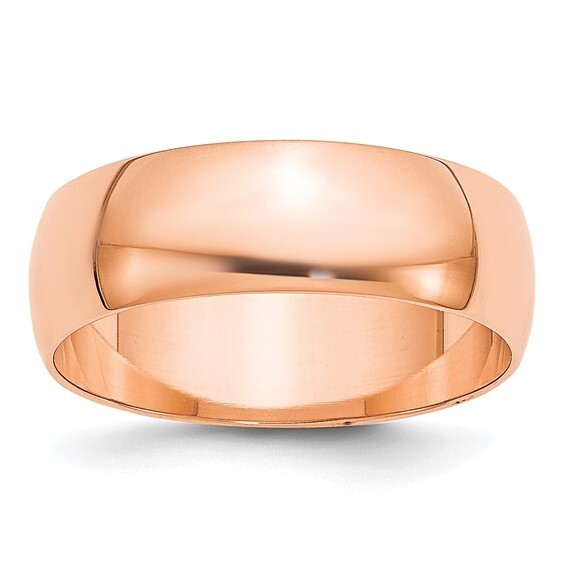 REAL 10K Rose Gold 2mm 3mm 4mm 5mm 6mm 8mm 1/2 Round Men Women Wedding Band Ring