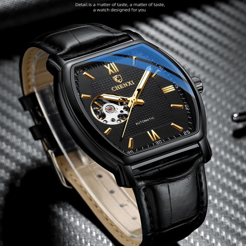 Men’s Automatic Mechanical Watch Classic business Self-winding Barrel-shap Gift