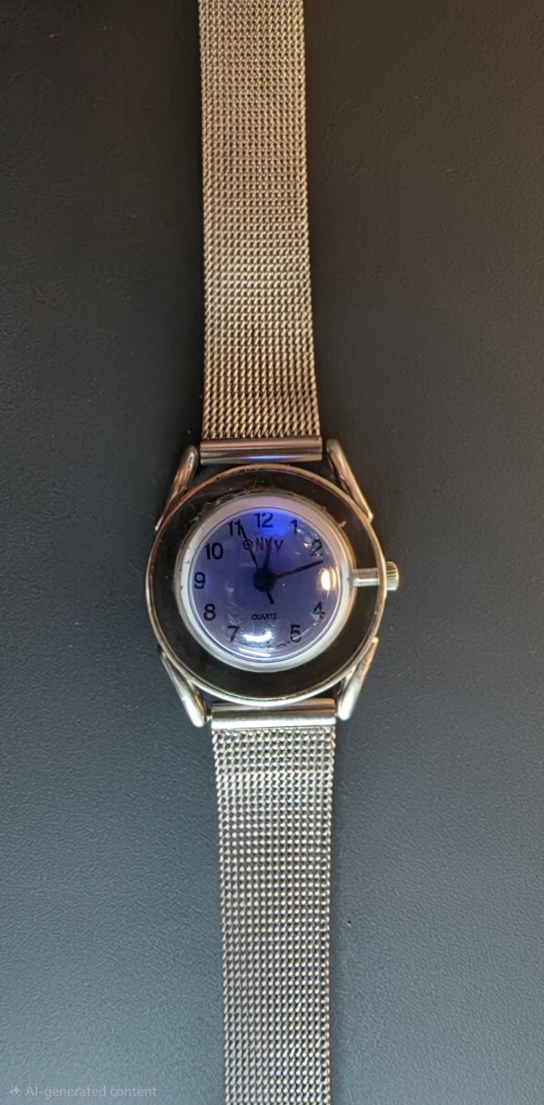 Envy Women’s Quartz Analog Blue Dial Silver Milanese Mesh Band 28.6mm