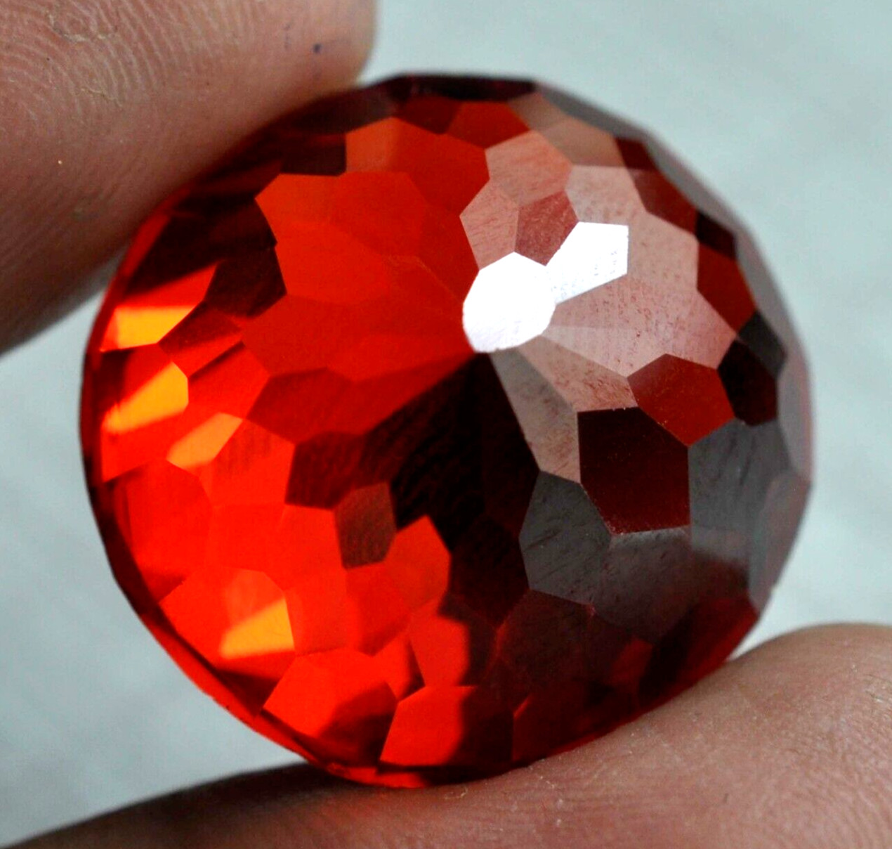AAA+ 86.80 Ct. Natural Huge Red Zircon Round Cut Loose Gemstone @Gift Women/Her