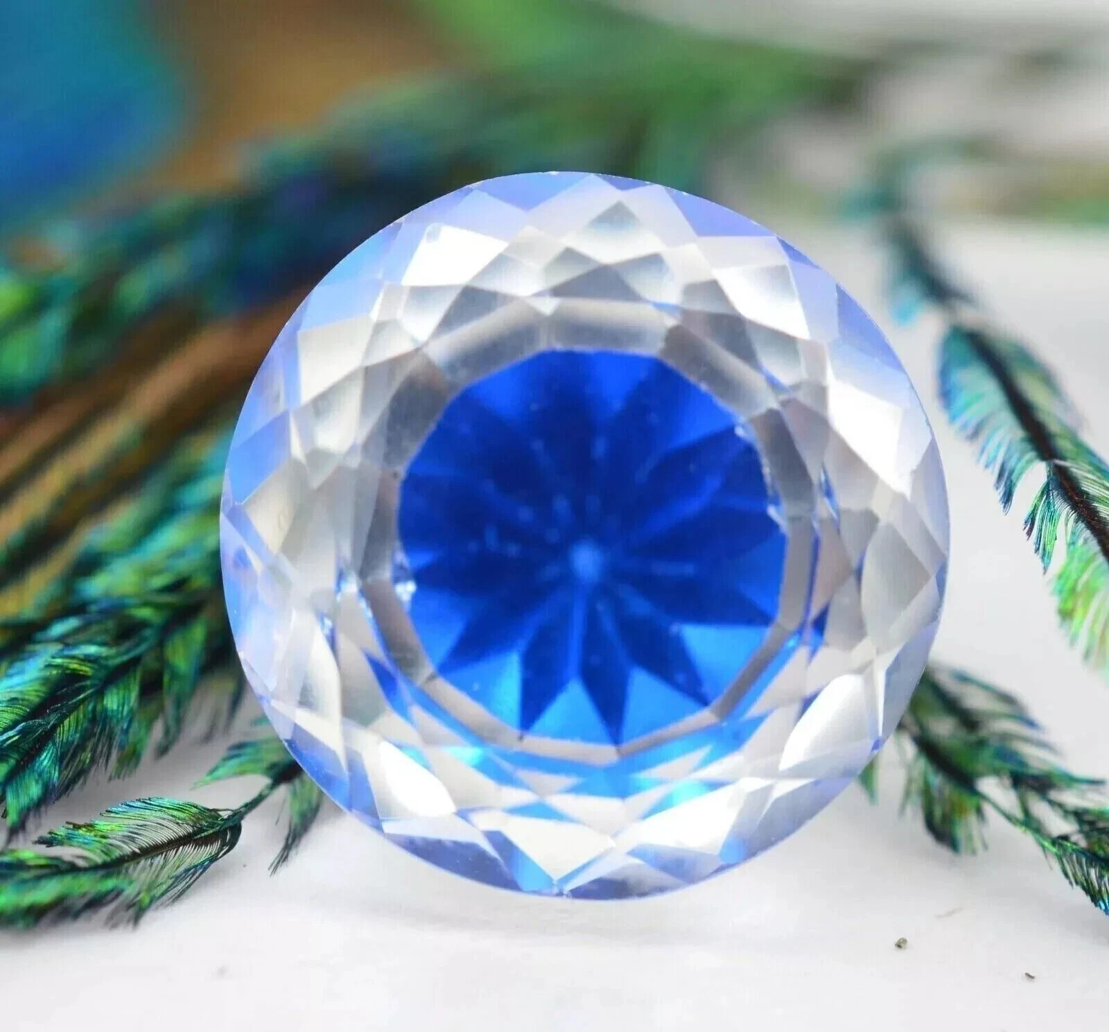 Pitambari Sapphire Natural Bi-Color Round Cut 12-14 Ct Certified Loose Gemstone