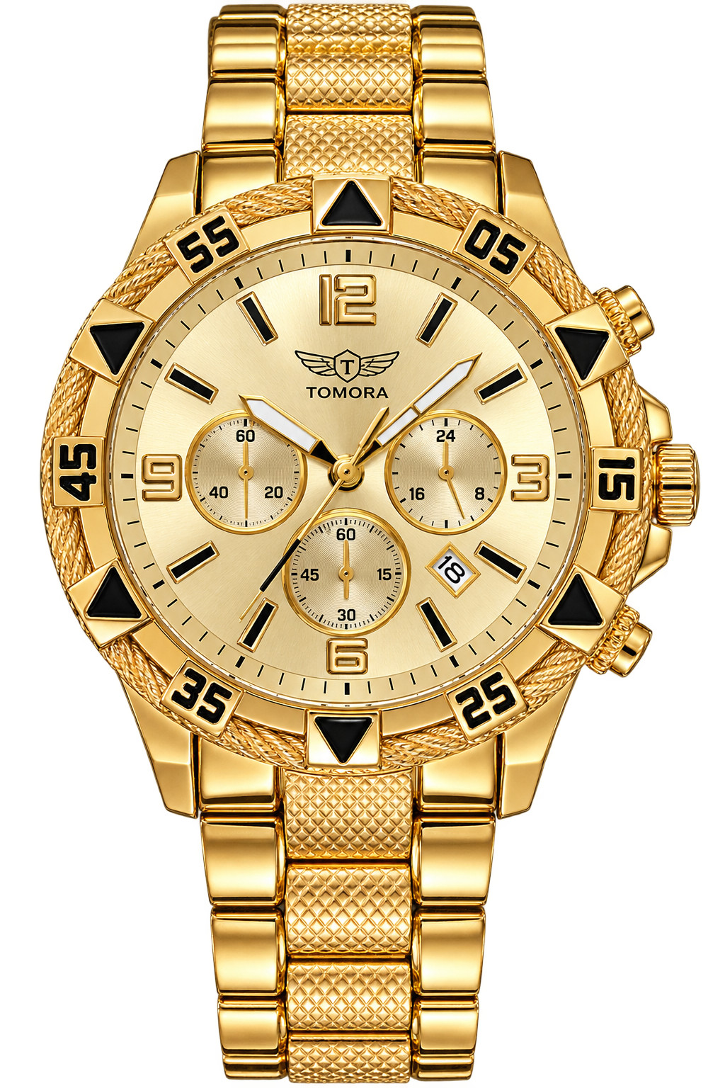 Gold-Tone Men’s Chronograph-Style Watch