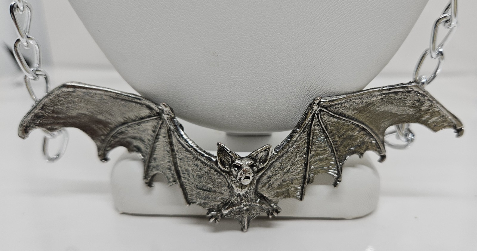 Vintage Bat Pendant Necklace Gothic The Alchemy Carta 1992 England 24″