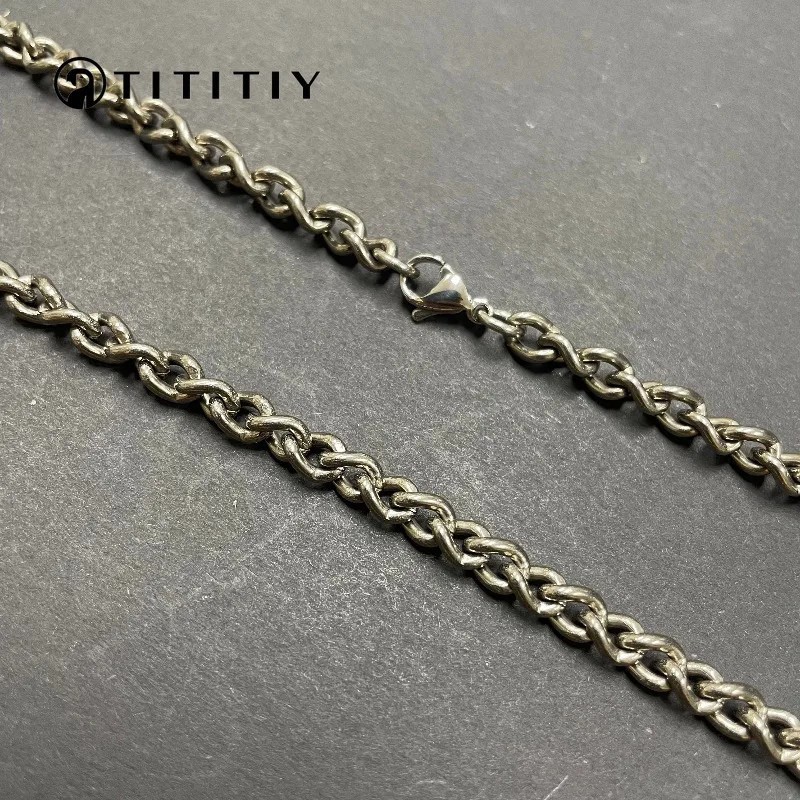 5mm TA1 Pure Titanium Necklace Ultra-Lightweight Hypoallergenic Polished Chain