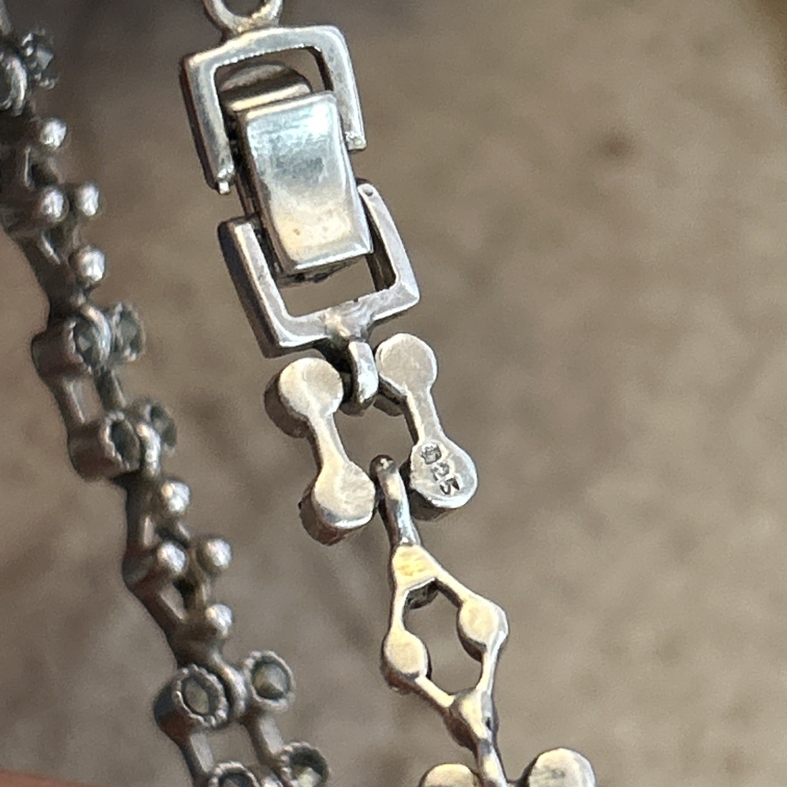48. Vintage Delicate925 Sterling silver Marcasite Bracelet 7 1/4″, 11.7g