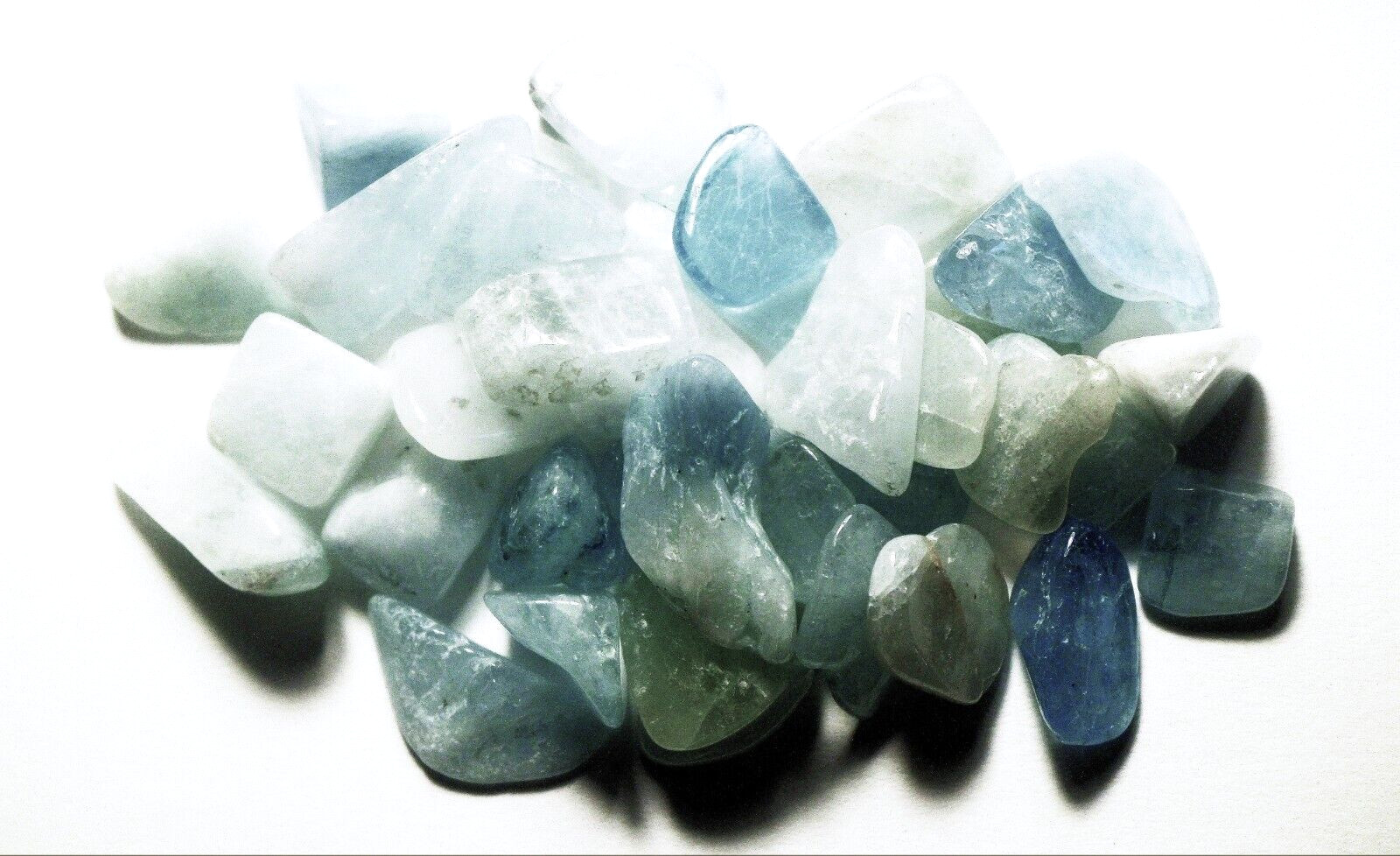 100cts ASSORTED SMALL TUMBLE POLISHED AQUAMARINE NIGERIA AFRICA