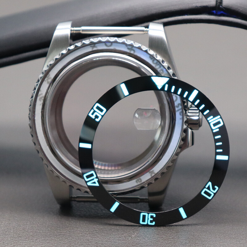 40mm Watch Case Luminous Ceramic Bezel Sapphire Glass Fit Nh35 Eta 2824 Movement