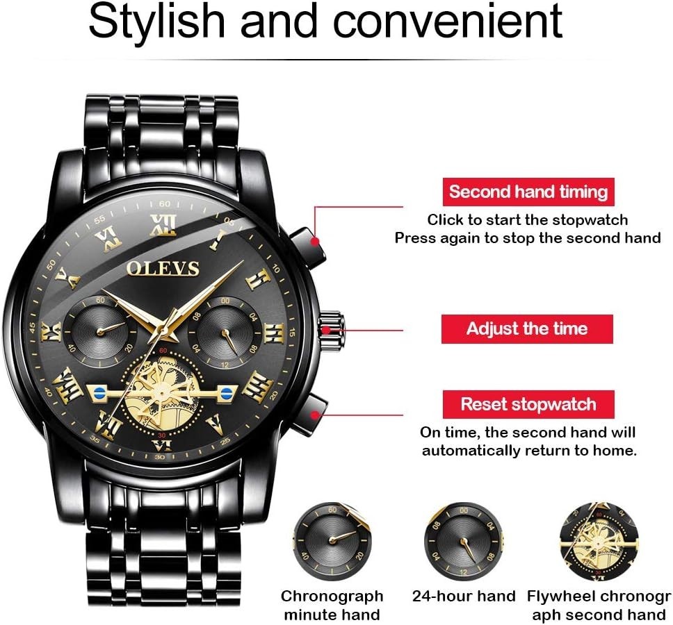 Waterproof Men’s Watch with Chronograph & Adjustable Band – Fashion Essential