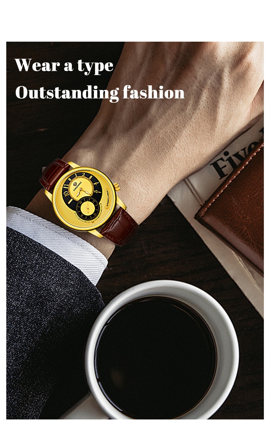 Forsining Mechanical Automatic Luxury Men’s Watch 3ATM Leather Strap