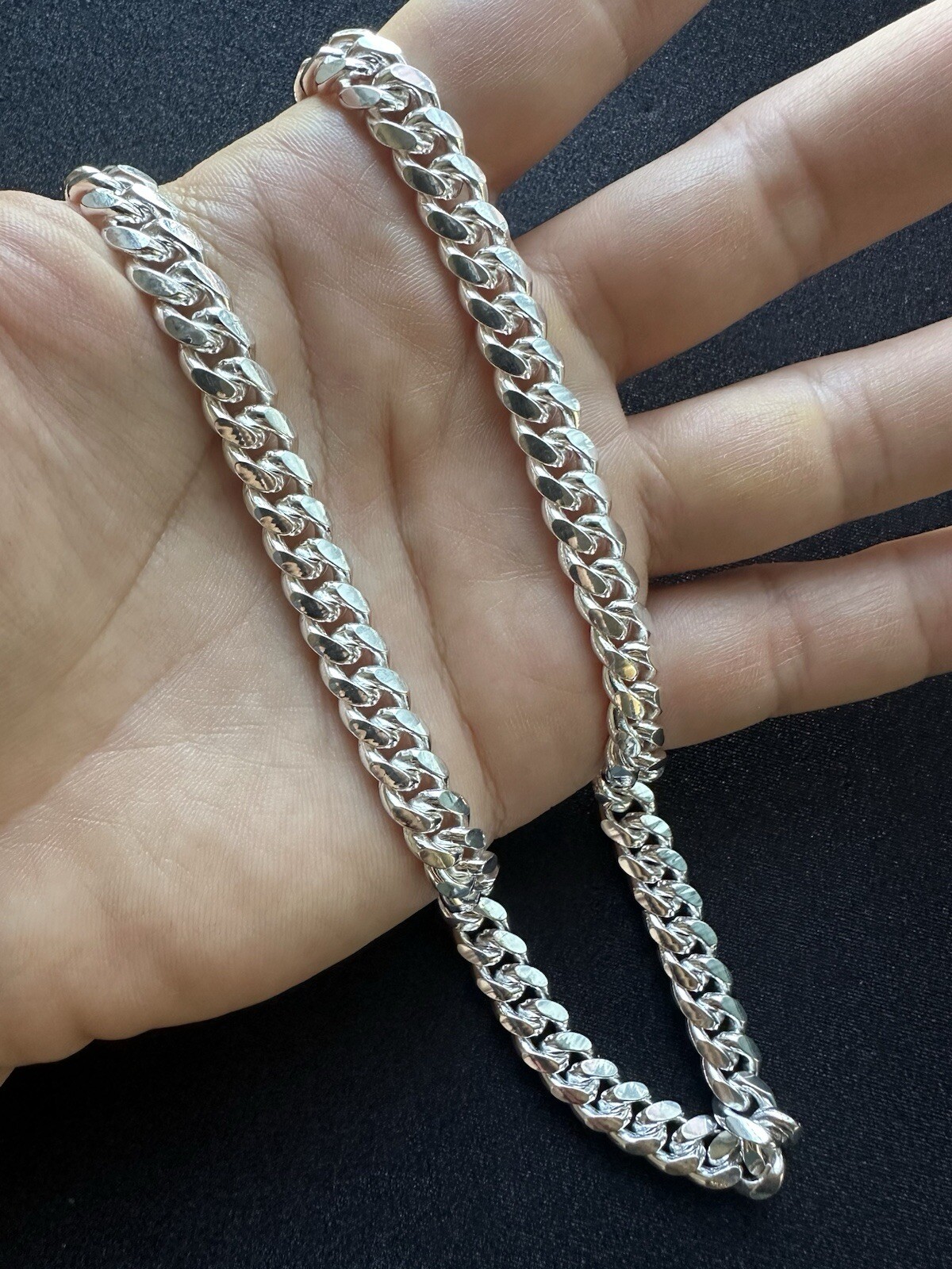 New Unisex Sterling Silver 24″ Long 9mm Miami Cuban Link Chain Necklace 114g