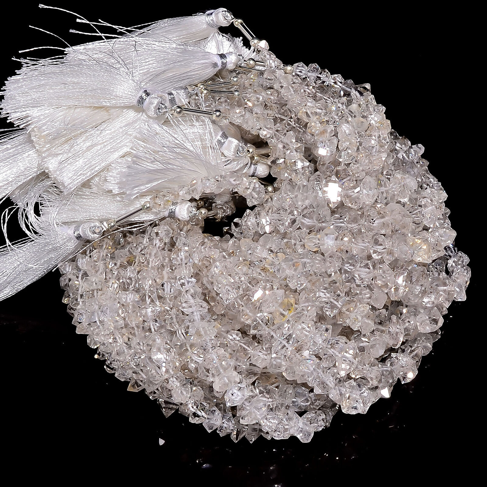 Natural Herkimer Diamond Gemstone Fancy Uncut Beads 5X4 13X7mm Strand 9″ EUC-267