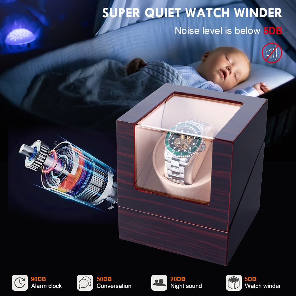 Single Automatic Watch Winder Storage Display Case Box With Silent Motor Gift