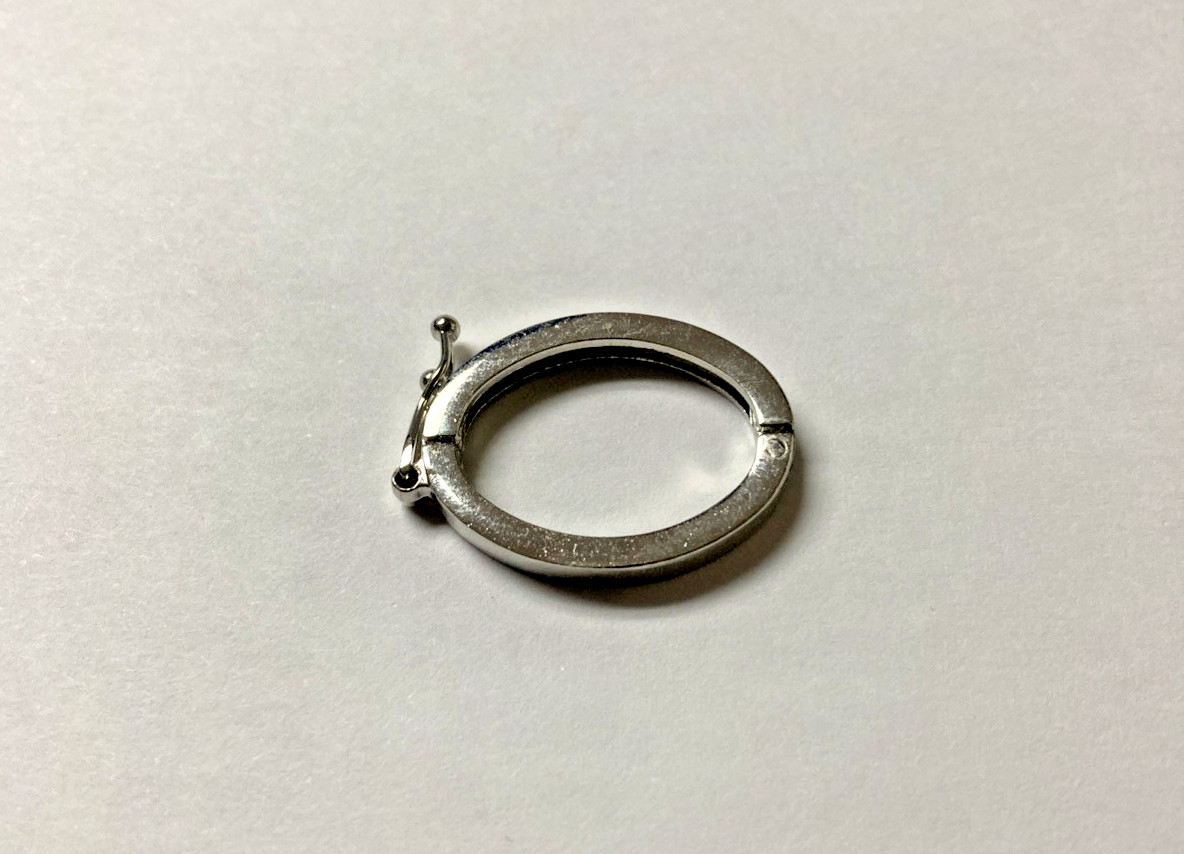 Silver tone Oval Hinged Shortener / Enhancer / Connector Clasp 25mm #44016