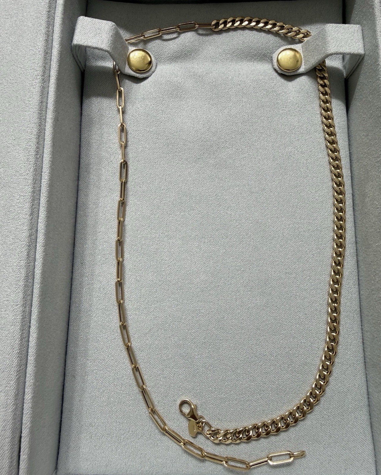 BABY GOLD! 14k Yellow Gold, Split Curb Paperclip Chain Necklace