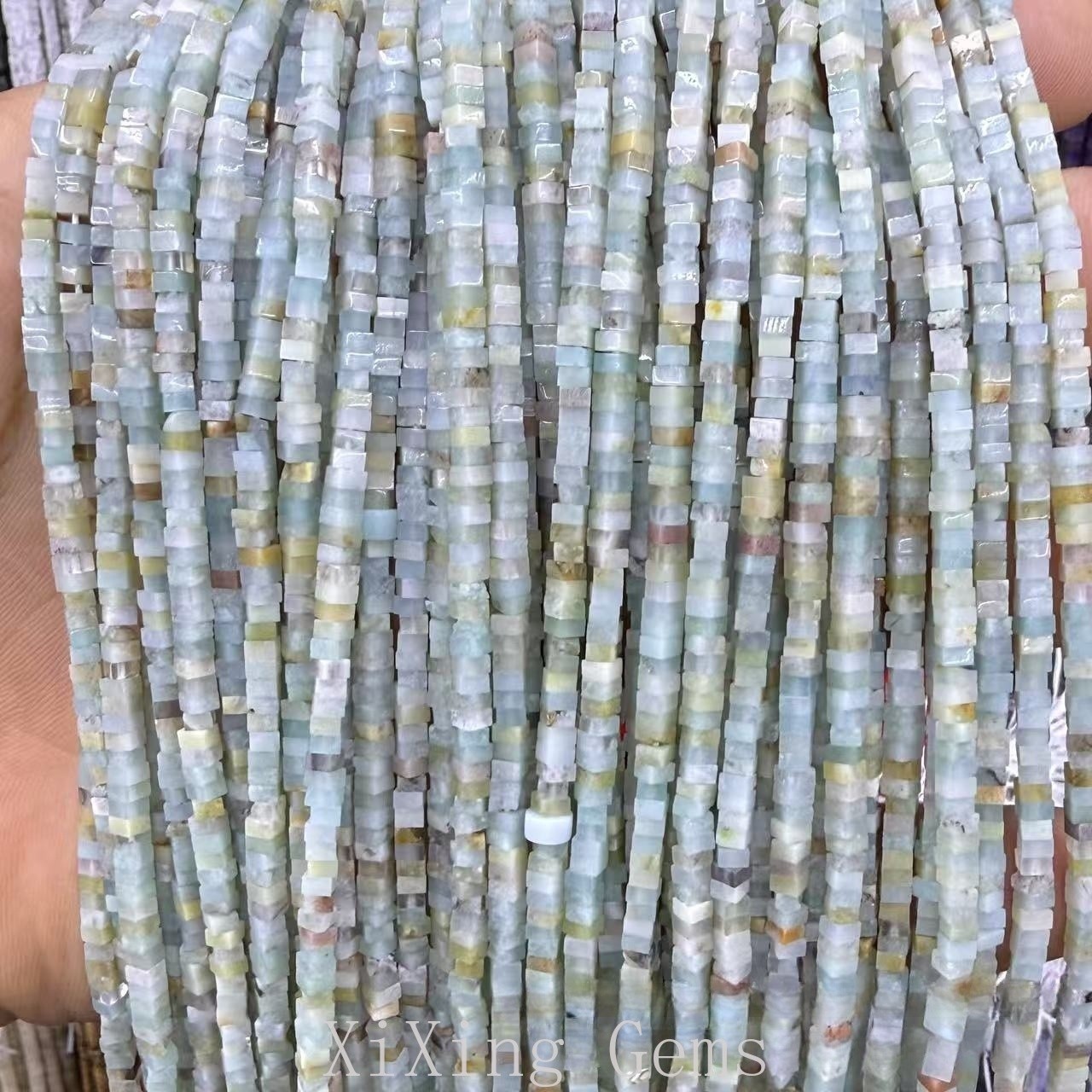 1x2mm Natural Amazonite Flat Square Disc Spacer Beads for Jewelry Making DIY