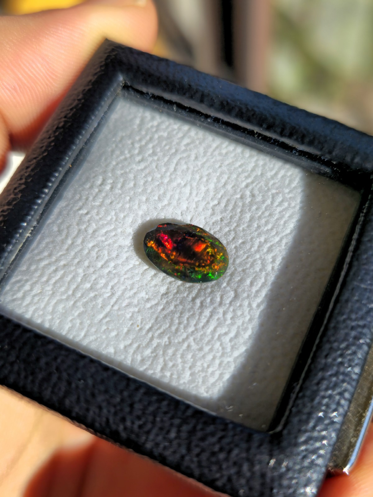Solid Black Opal 1.80ct • Hand Faceted • Natural Colour Play Gemstone ✨️