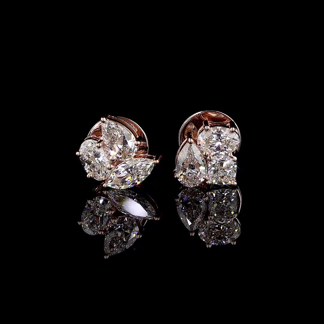 Multi shape 2.60ct Lab Grown Diamond earring 14RG 6US 0.40 each 6pcs