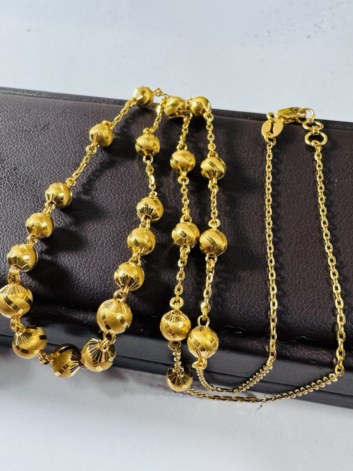 Women’s 22K 916 Yellow Real Gold Balls Beads Chain Necklace 20 Inch 11.93g