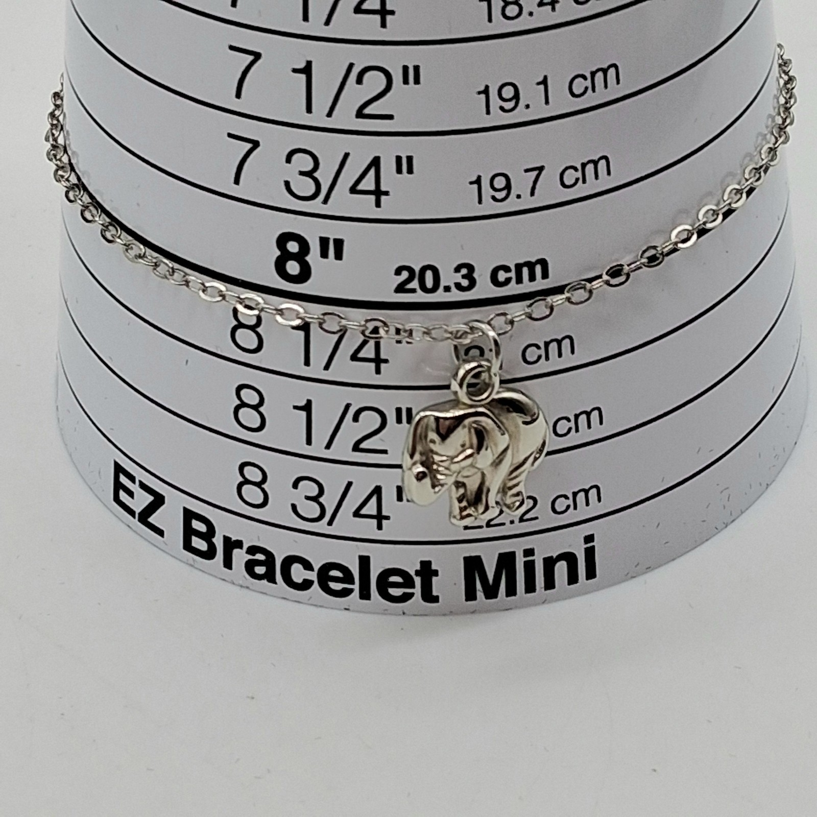 Lot of 3 Silvertone Bracelets Charms Link Heart Elephant Stackable