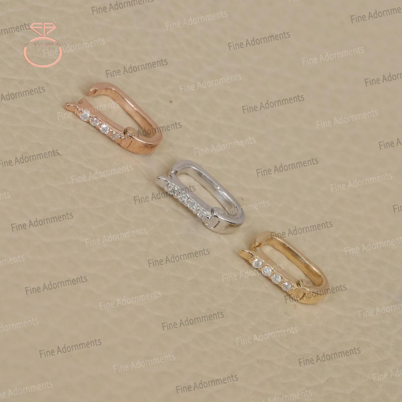 Solid 14K Gold Clasp Finding Natural Pave Diamond Handmade Fine Jewelry (Single)