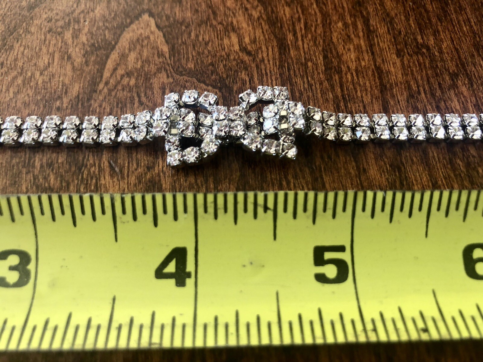 Beautiful Clear Rhinestone Bow Bracelet – Adjust To 8” – Special Occasion