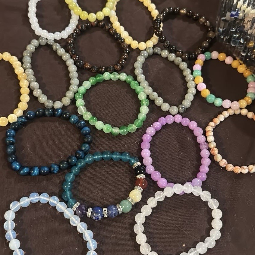 Mixed Jewelry Lot 50+ Multicolor Beaded Stretch Bracelets Mixed Materials