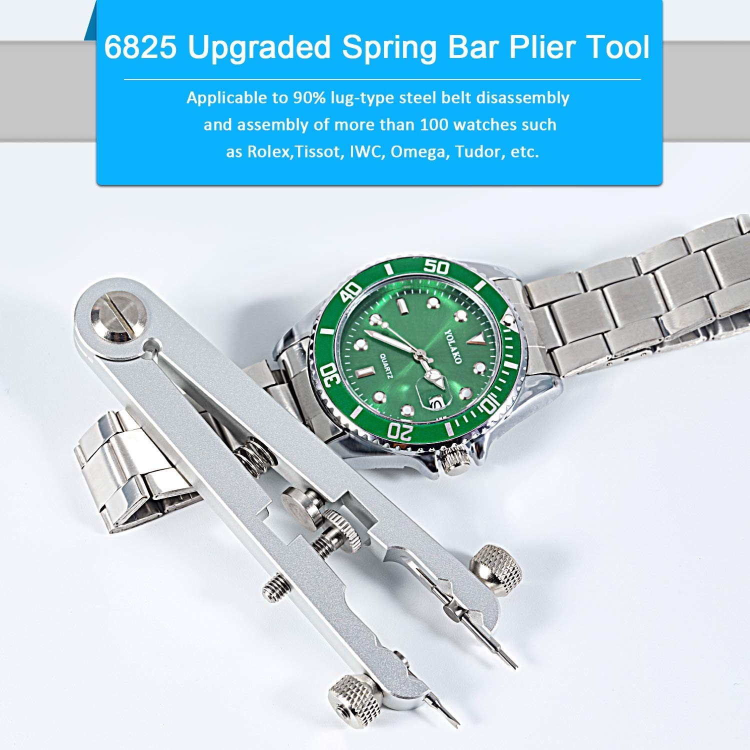 Freejoy Watch Spring Bar Plier Tool Set with Durable 10 Tips Pins, 6825 Sprin…