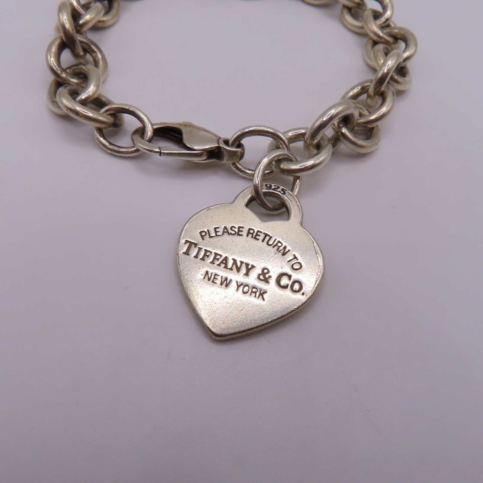 Tiffany & Co. Sterling Silver 925 Return to Tiffany Heart Tag Bracelet 7″ 35.4g