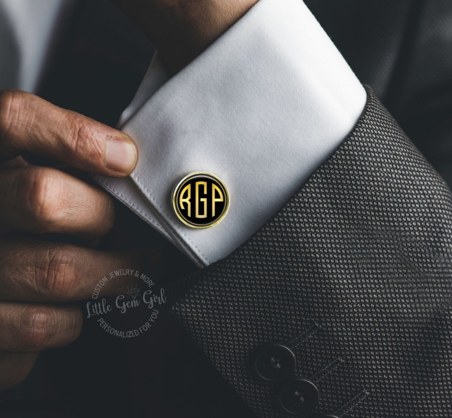 Personalized Monogram Cufflinks Great Gatsby Initials Cuff Links Wedding Gift
